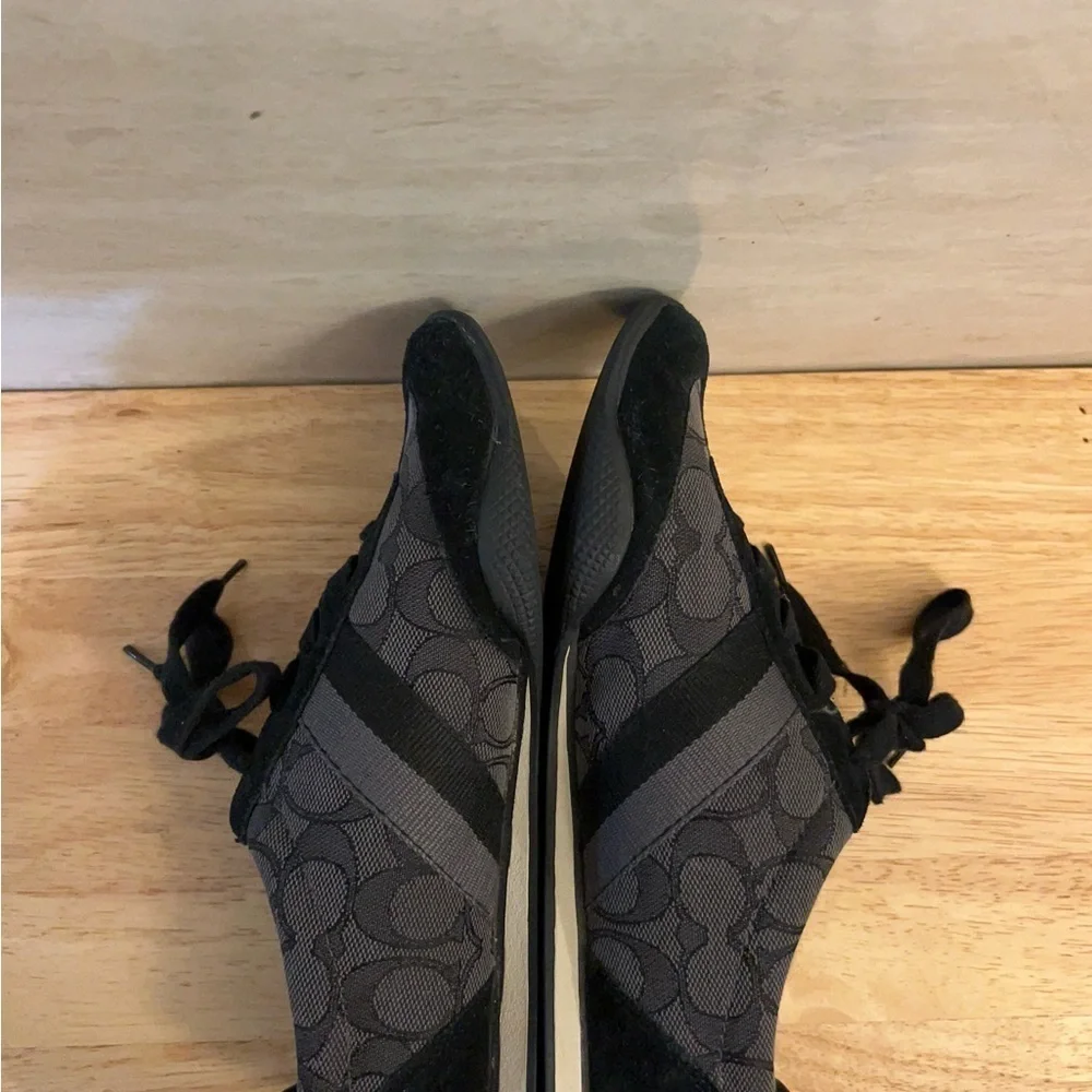 Coach Kelson Signature canvas and suede sneakers in a black and grey colorway
